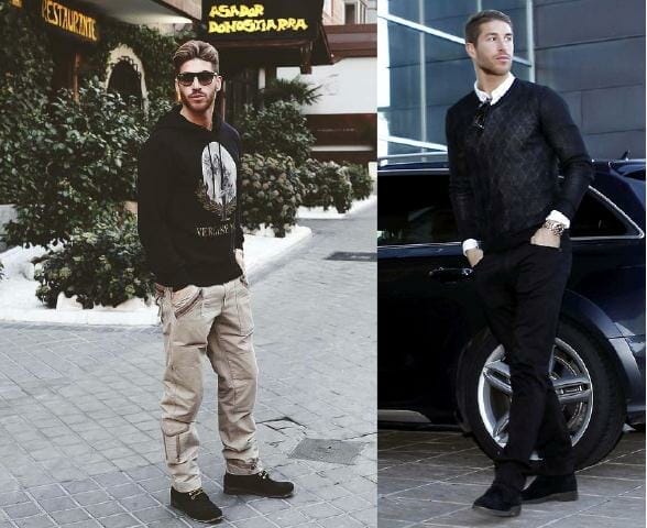 Left: On lazy days, there’s always a pair of cargo pants & comfy hoodie to keep you looking decent while out in town. Right: For relaxed formal attire, a sweater worn over a button down shirt looks put together & not too stuffy. Perfect for date nights or dinner parties. 