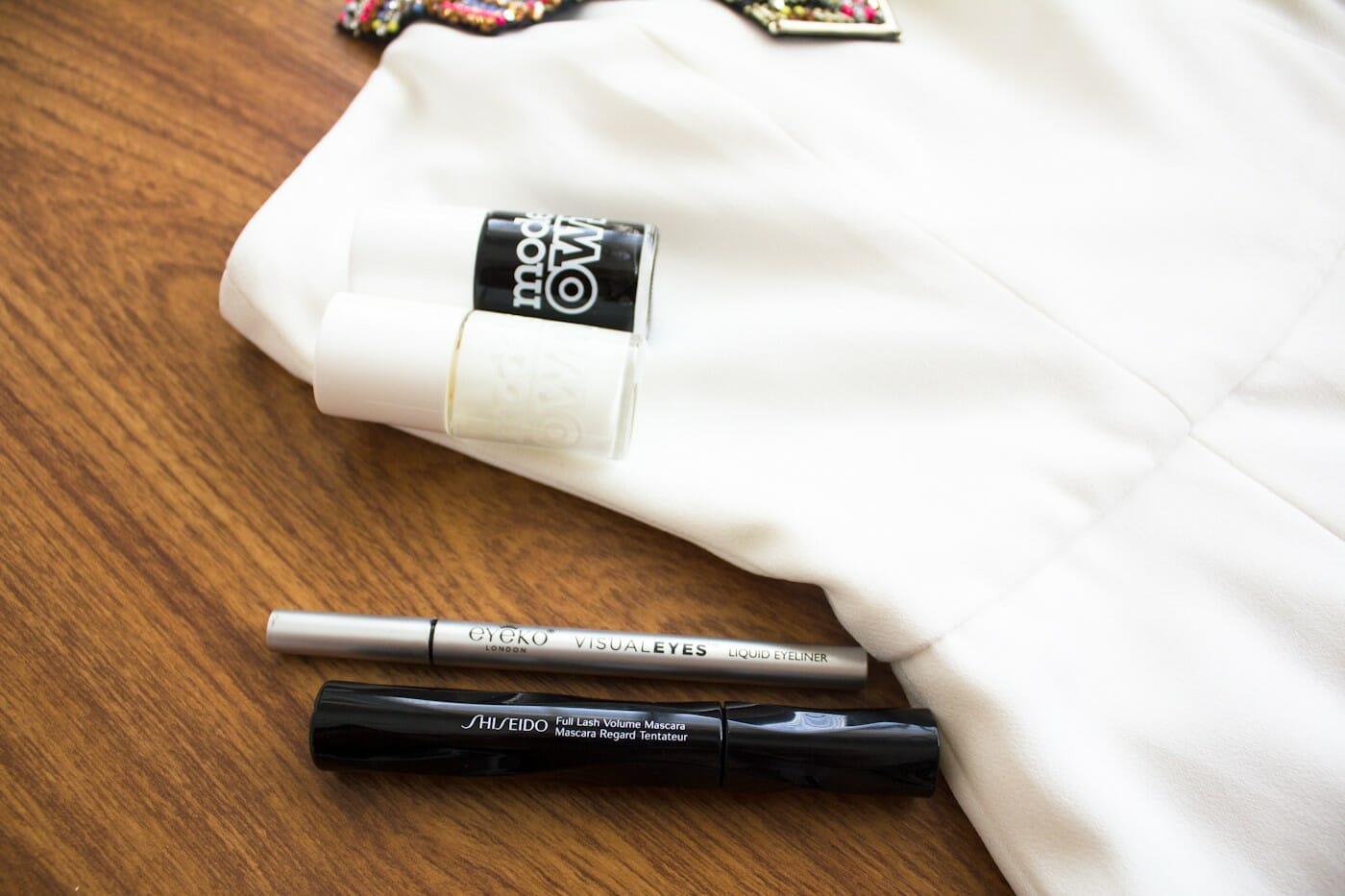 Nail polish from Models Own, eyeliner from Eyeko, mascara from Shiseido